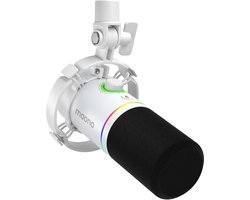 Maono PD200X - XLR Dynamische RGB Microfoon PC - USB-microfoon voor Streaming / Podcast / Studio / Gaming / Geschikt voor PS4/5 - Wit