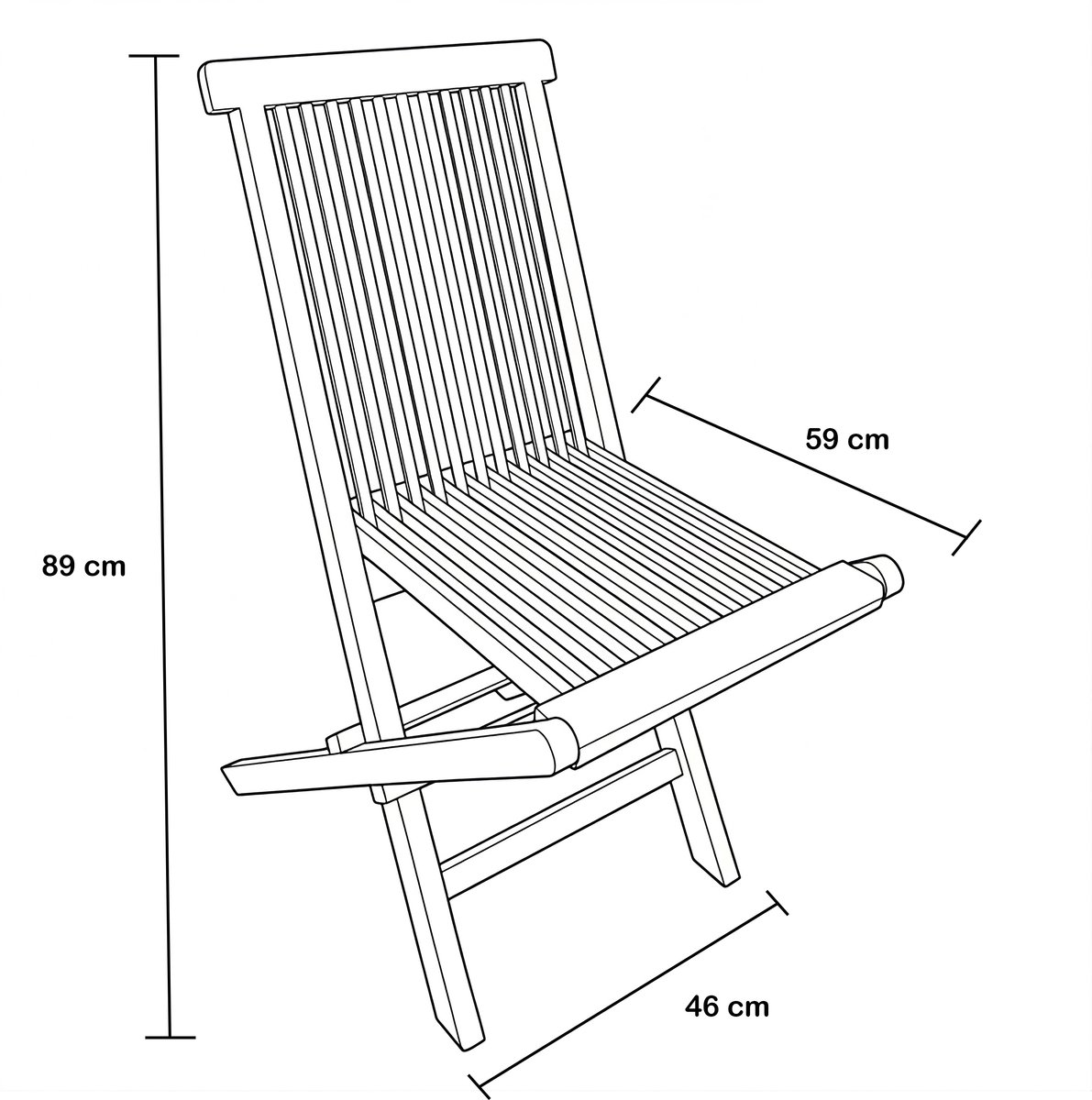 AXI Mina Teak Tuinstoelen – Set van 2 – Opklabare Teakhouten Tuinstoelen voor Buiten – Comfortabele Stoelen – Geschikt voor Tuin en Terras – foto 3