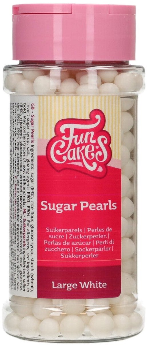 FunCakes Suikerparels - Large - Wit - 70g - Eetbare Taartdecoratie