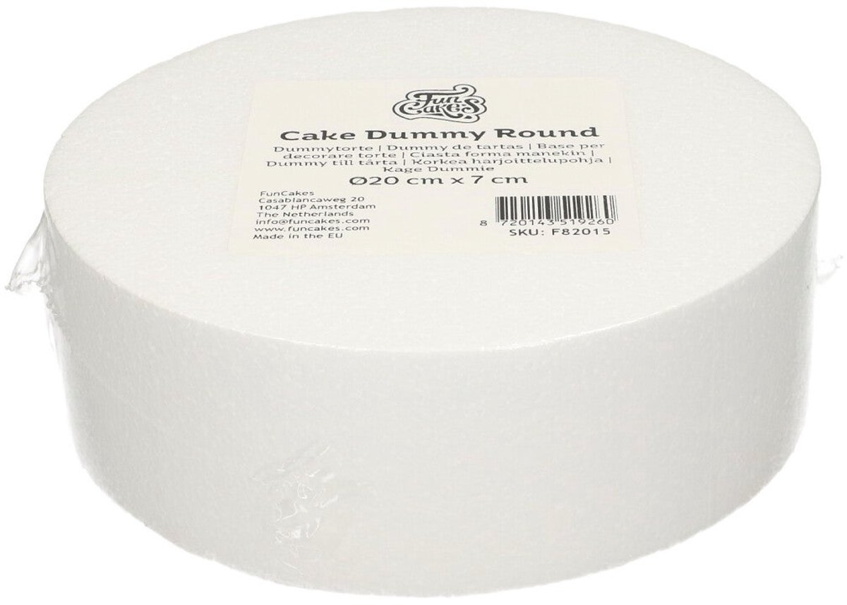 FunCakes Taart Dummy - Piepschuim Blok - Rond - Ø20 cm x 7 cm