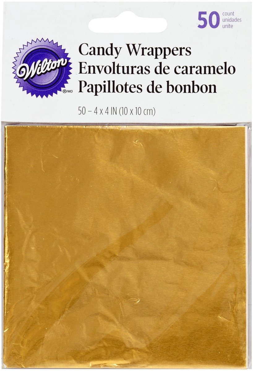 Wilton Goudfolie Wrappers voor Snoepjes - pk/50