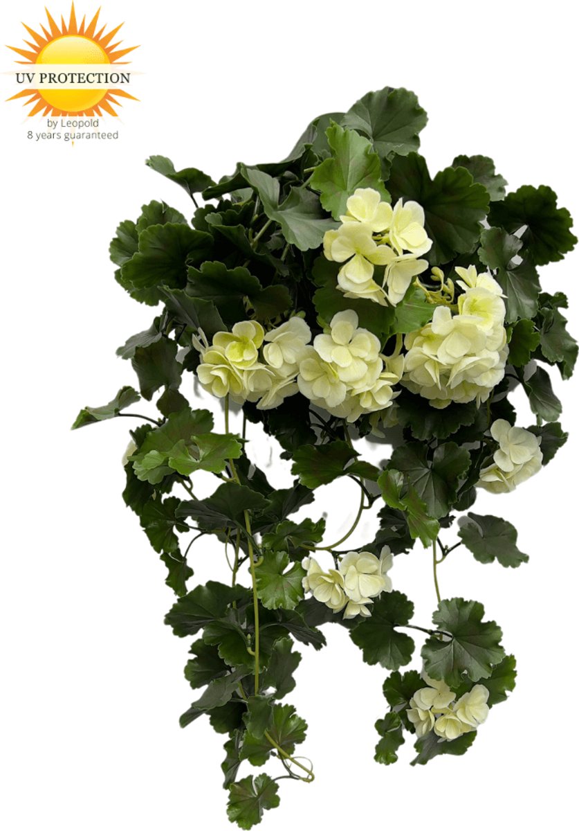 Kunst hanggeranium 65cm UV wit