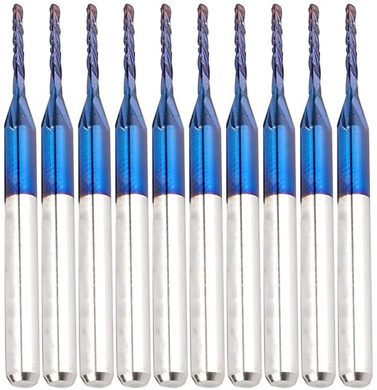 Blue Coat Carbide PCB Router Bits Set - 10 stuks, 3.175 mm Schacht, CNC ...