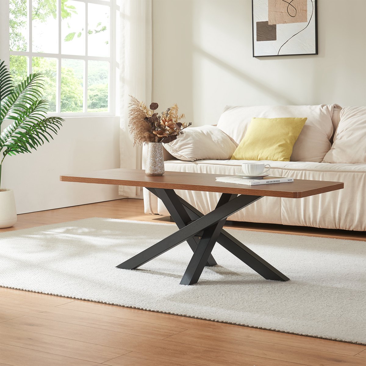 Tafelonderstel Umala staal 80x49x43 cm zwart [en.casa]