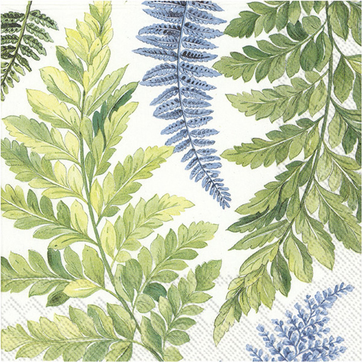 Feest servetten Botanisch thema - 60x - Groen - 3-laags - bladeren - 33 x 33 cm