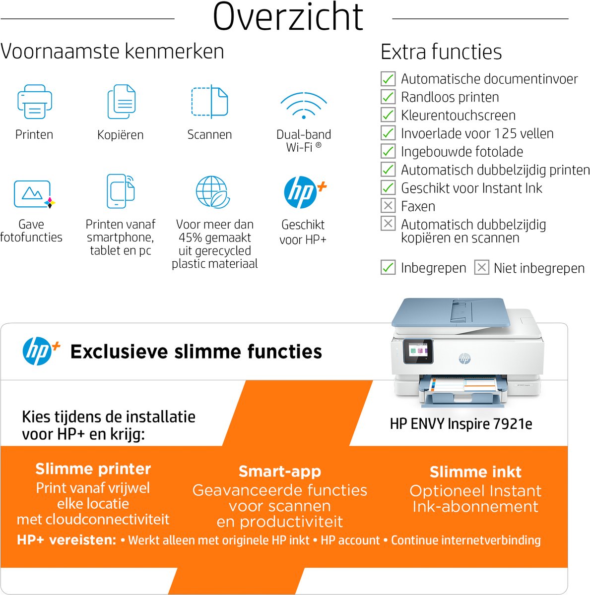 HP ENVY 7921e Thermische inkjet A4 4800 x 1200 DPI 15 ppm Wifi