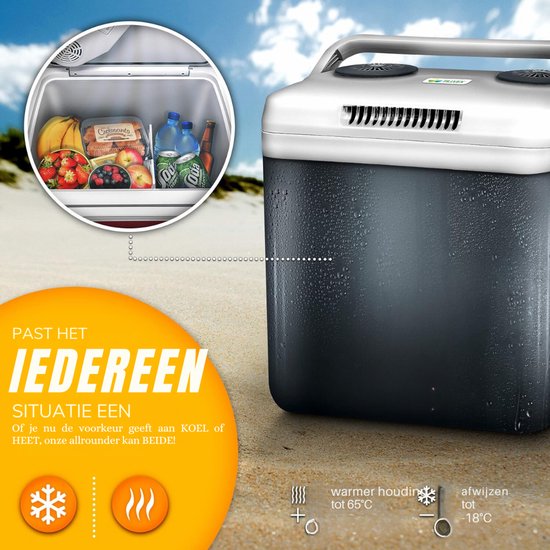 Aurixi® Elektrische Koelbox - 32 Liter Koelbox Elektrisch 12V 230 Volt - Koelbox Auto - Zwart - 45cm x 32cm x 44cm van Aurixi® — afbeelding 3