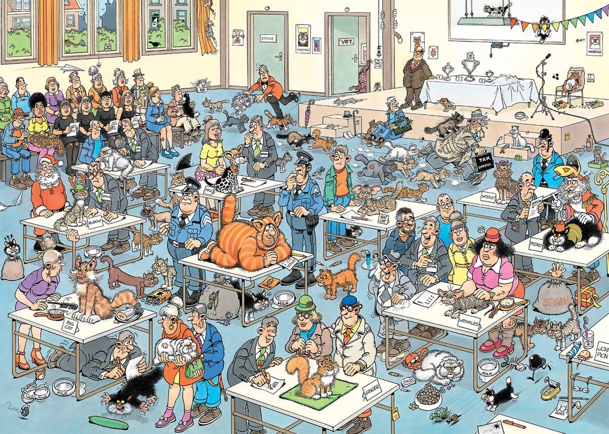 Jan Van Haasteren - Kattenshow - 1000 stukjes puzzel — afbeelding 3