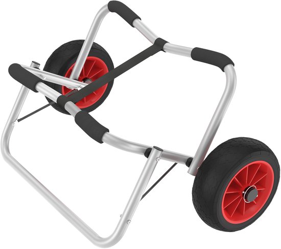 Inklapbare Kajak Kar / Kano Kar – Aluminium Frame – PU-Luchtbanden 23 cm – Draagvermogen 100 kg – Boot Transportwagen voor Kajak, Kano & Surfplank