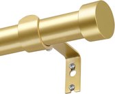 1 inch gouden dubbele gordijnroede 36 tot 72 inch (3 tot 1,8 m), USFOOK gordijnstangen voor ramen, telescopische dubbele gordijnroede met luxe doorschijnende eindstukken