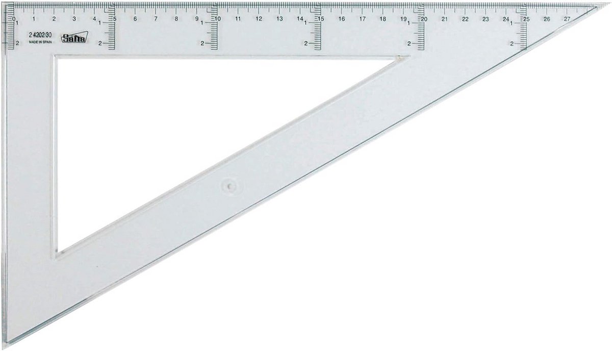 Glazen Tekendriehoek 30 cm