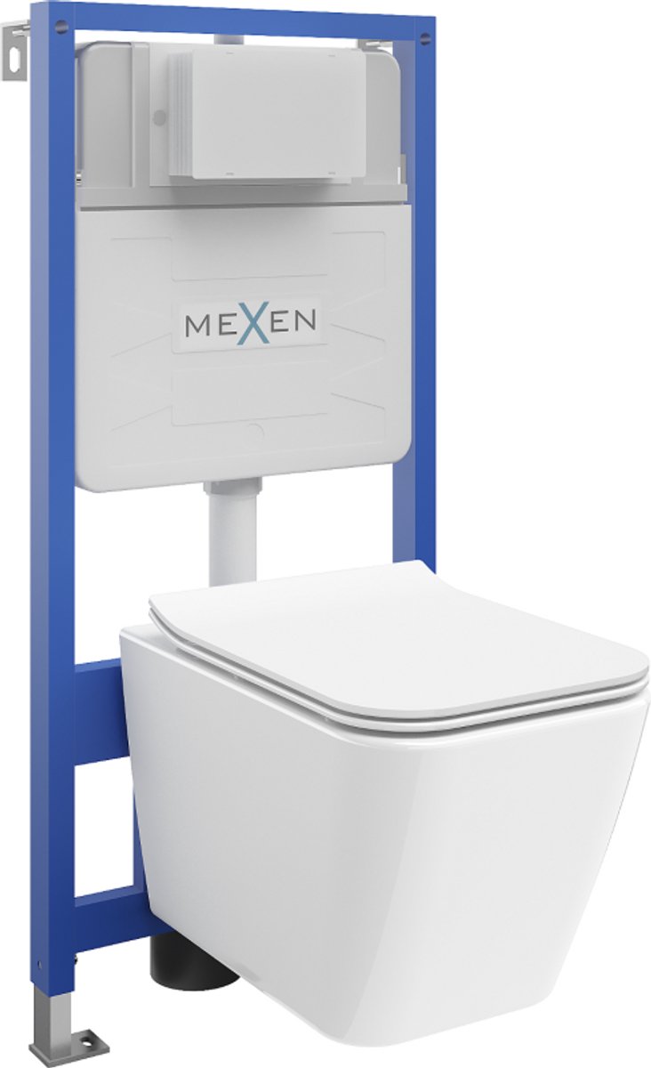 Mexen inbouwtoilettet Fenix Slim met Cube toiletpot en softclose zitting, glanzend wit - 61030924000