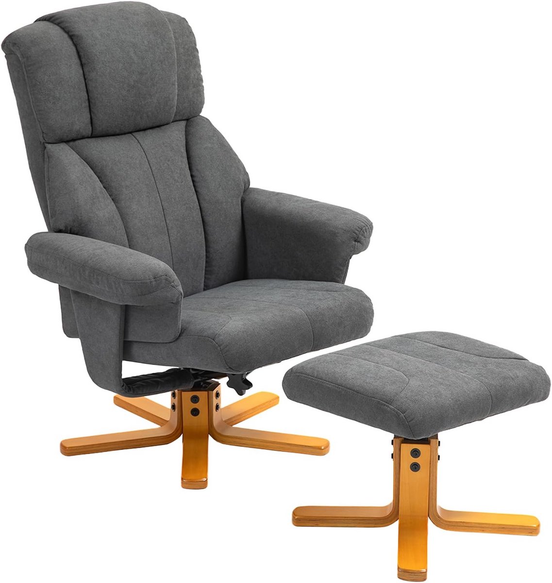 Relaxstoel met voetenbank - Ligstoel Fauteuil - Ontspannen TV Kijken - Verstelbare rugleuning - 79 x 80 x 104 cm