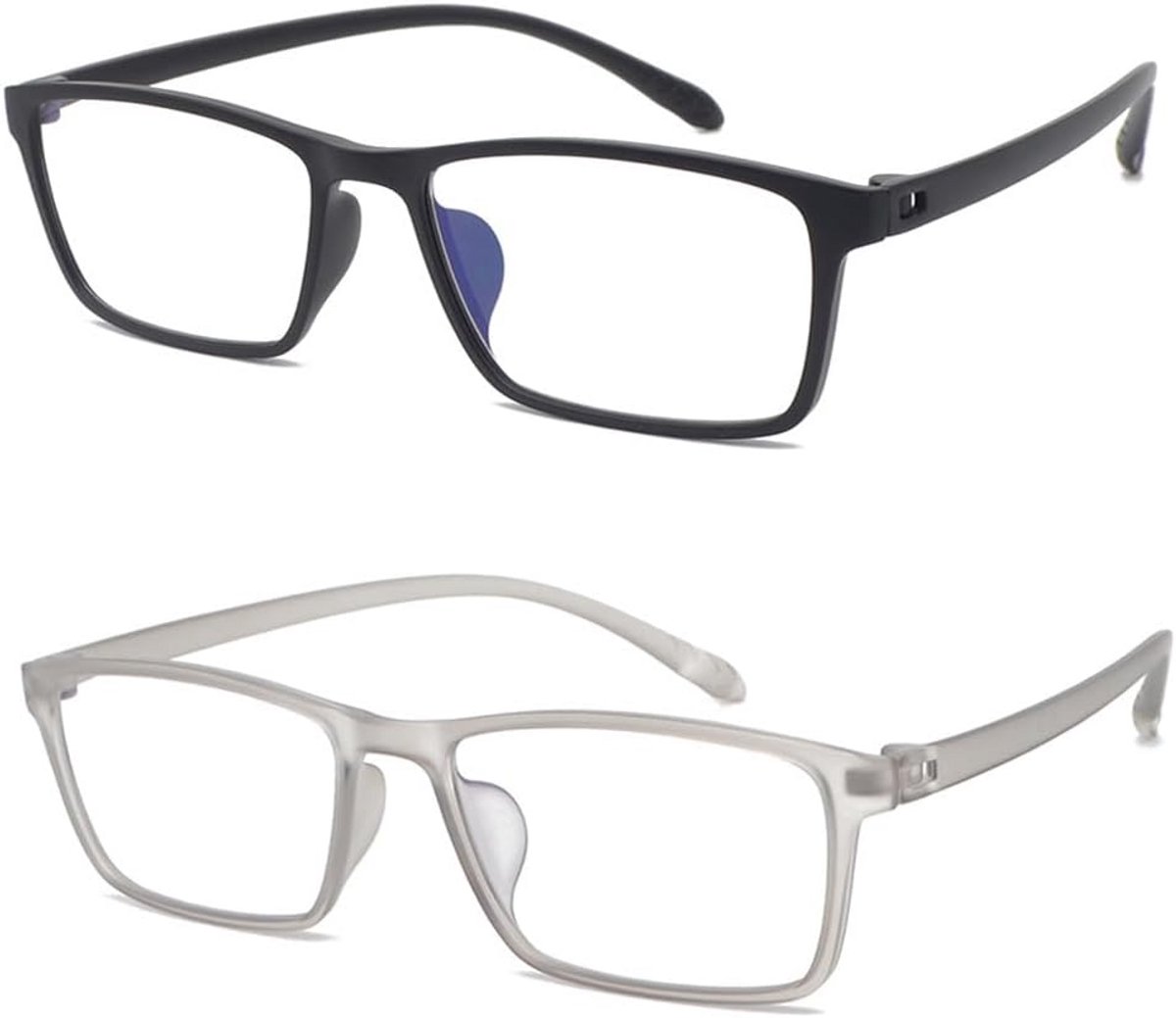 Set van 2 Flexibele Leesbrillen met Blauwlichtfilter - Extra Brede Pasvorm (140mm)