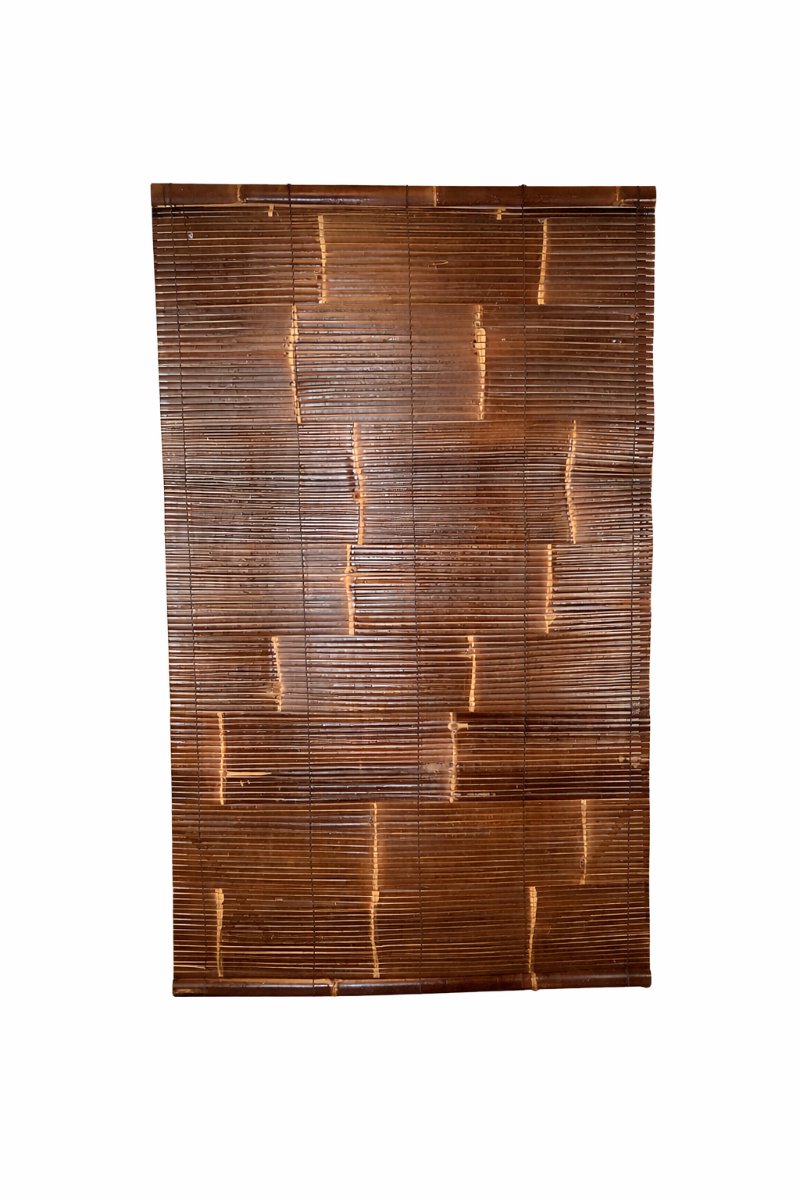 tuinchamp Rolgordijn bamboe zwart 120 x 200 cm - Bamboe rolgordijn voor buiten en binnen - Bamboe rolgordijnen - Natuurlijk rolgordijn hout - Natuurlijke uitstraling