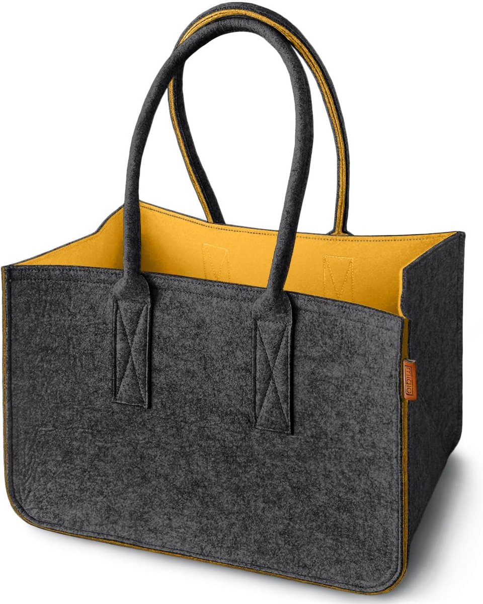 Grote Vilten Shopper Tas met Handvatten en Binnenvak - Stevige Boodschappentas