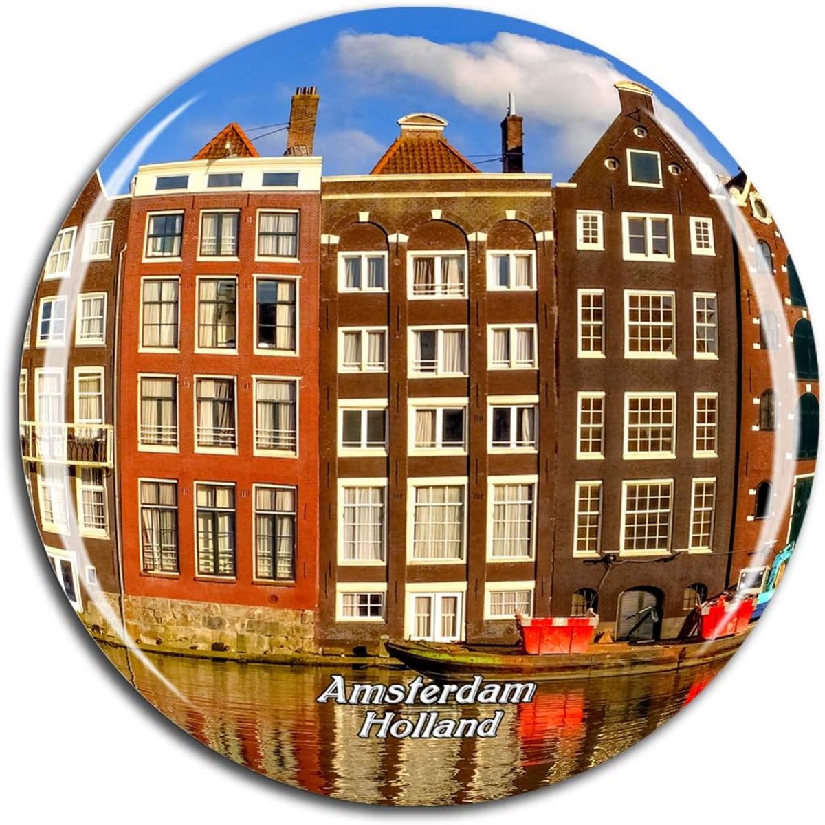 Anne Frank Huis Amsterdam Koelkastmagneet 3D Kristal Glas | Sterke Souvenir Sticker