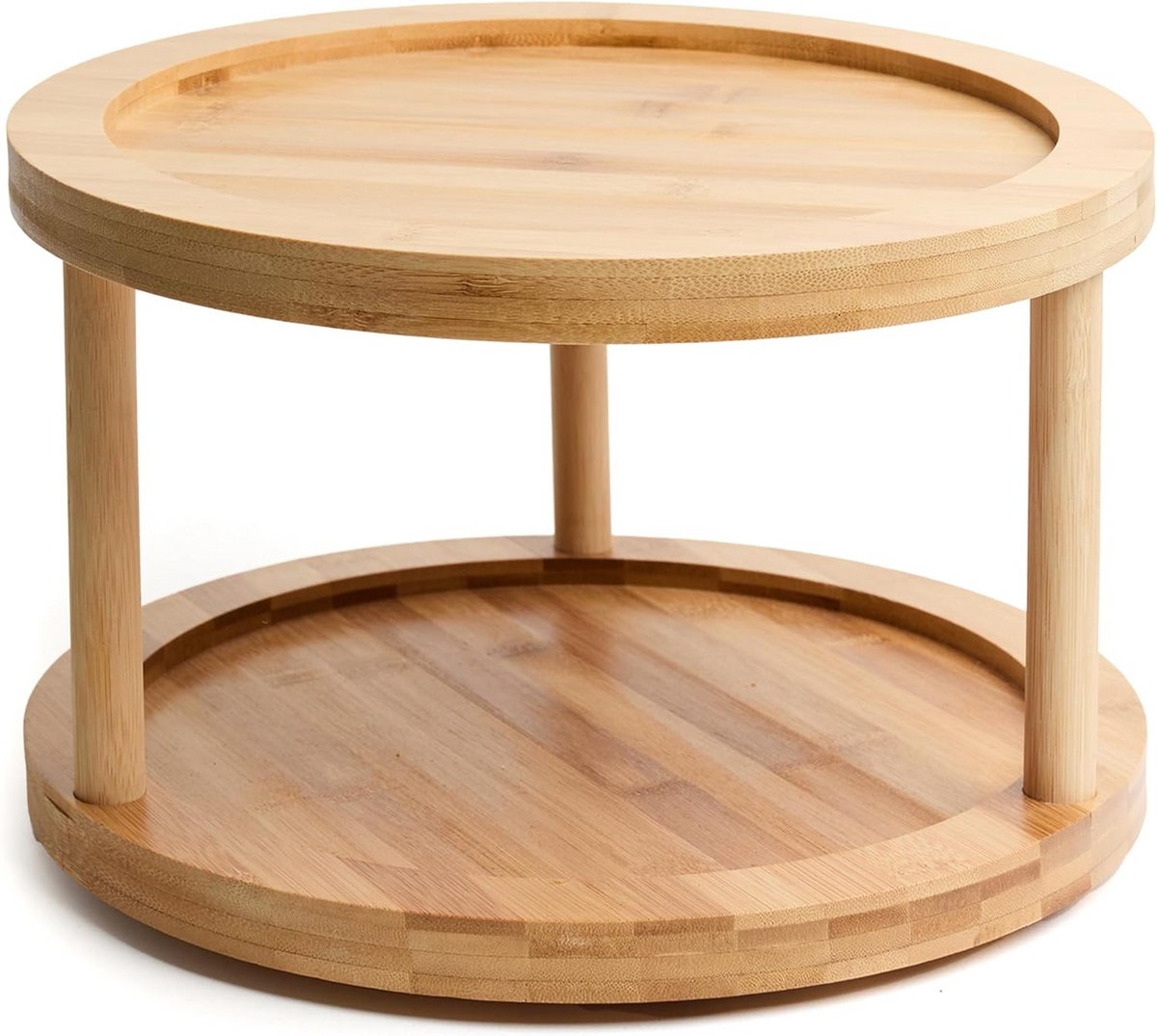2-Tier Bamboe Lazy Susan Draaitafel - Keuken & Kast Organizer