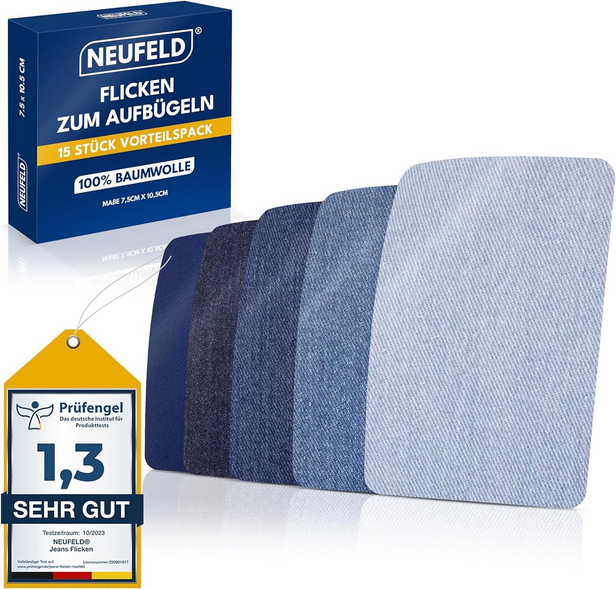 Strijkpleisters Set - Strijkbare Patches voor Kledingreparatie - 15 Stuks in Diverse Kleuren