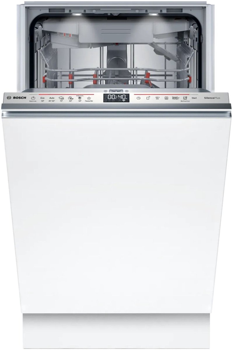 Bosch SPV6EMX09E – Inbouwvaatwasser – Slimline – B label – 44 dB – AquaStop-functie – 10 couverts – RVS – TimeLight – EfficientDry