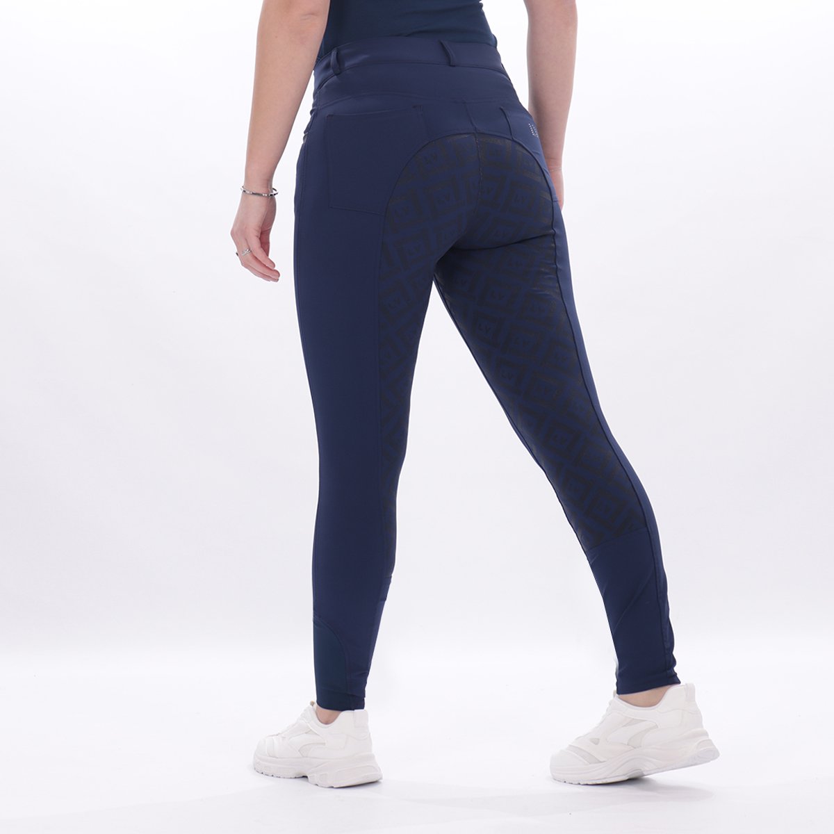 La Valencio Paardrijbroek La Valencio Lvxenia Full Grip Donkerblauw - 44