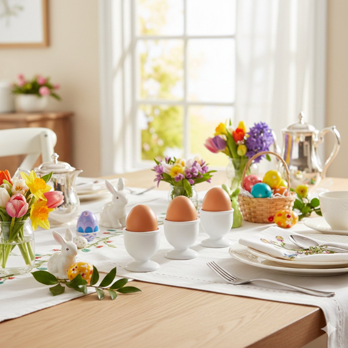 Gerimport Eierdopjes - 4x stuks - wit - kunststof - 4 x 5 cm - voor ontbijt /brunch / Pasen — cadeau in Cadeau-ideeën - foto 2