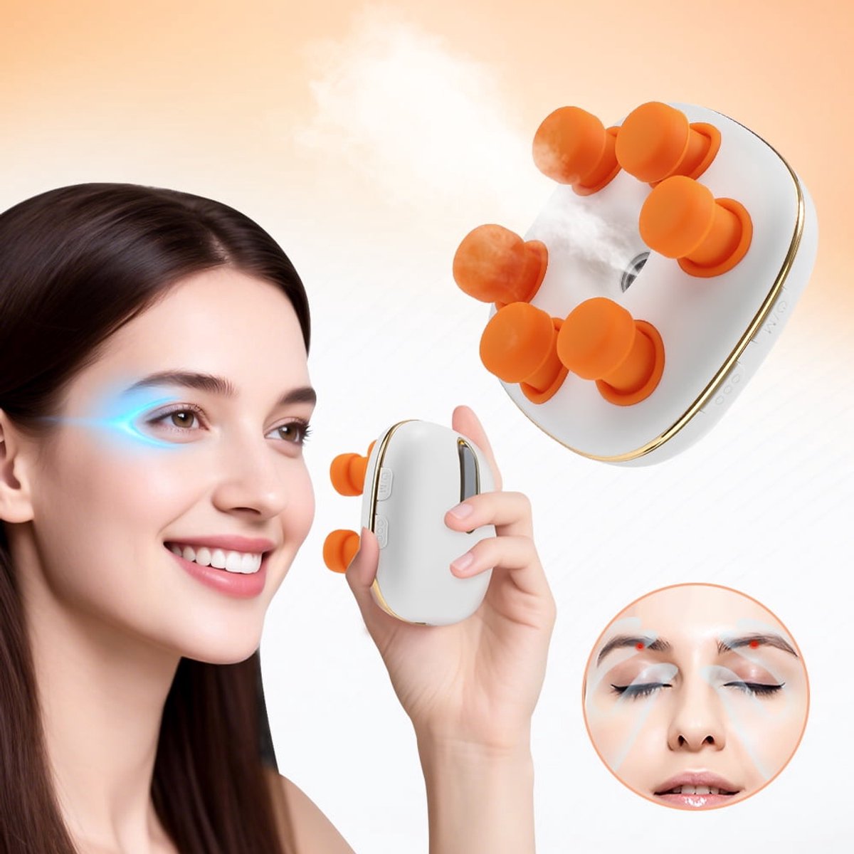 Elektrische Nano-Stoom Oogmassager met 3 Vibratiestanden - Elektrische - €33,59