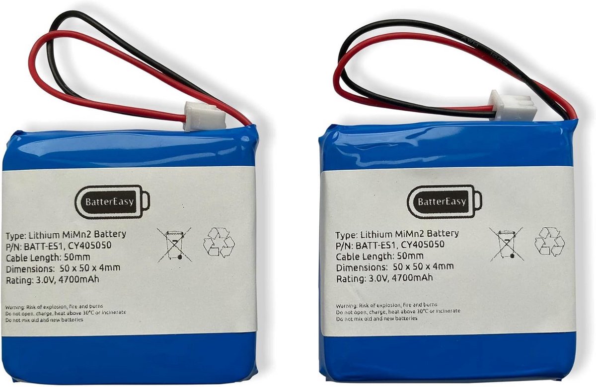 2 Stuks Vervangende Batterij voor Draadloze Buiten Sirene - Lange Levensduur
