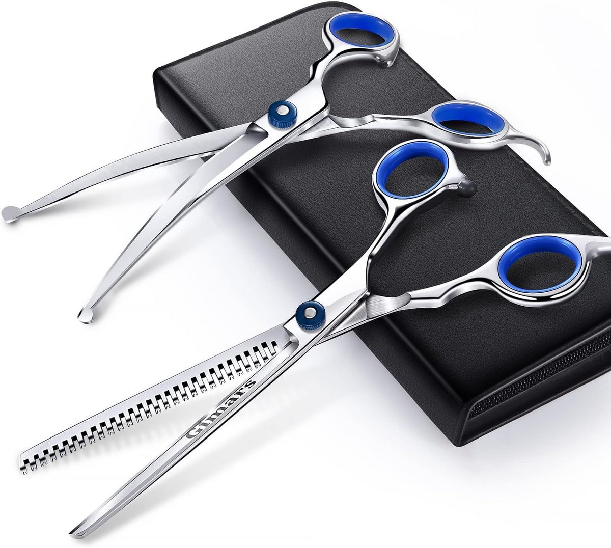 Professionele 6-in-1 Huisdier Verzorgingsschaar RVS met Veiligheidspunt