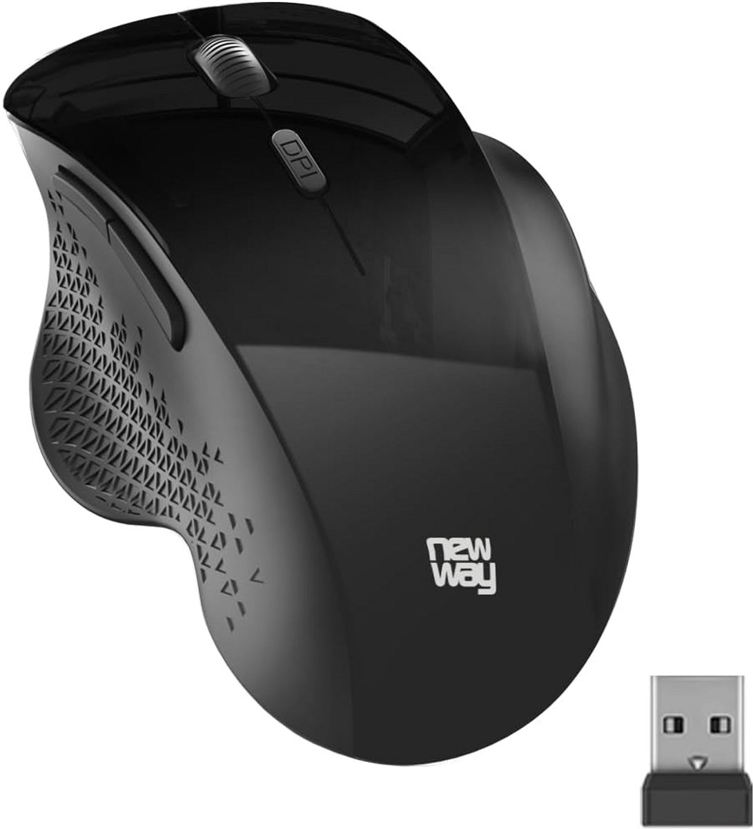 Draadloze Muis Ergonomisch Stille 4000 DPI USB Ontvanger PC Laptop Mac Zwart