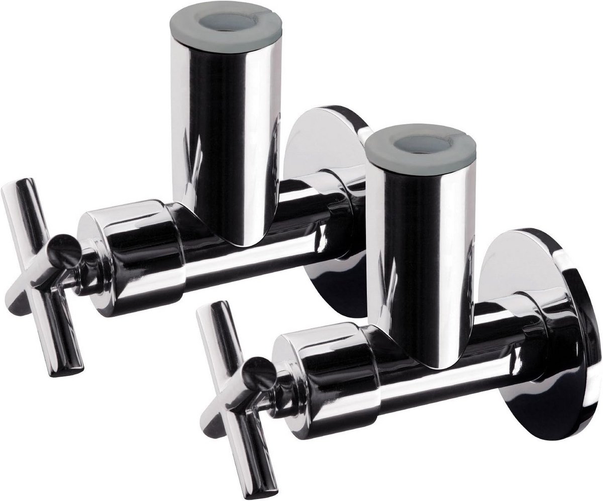 Set van 2 Hoekstopkraan met Slijtvaste Afdichting 1/2 Inch Chroom