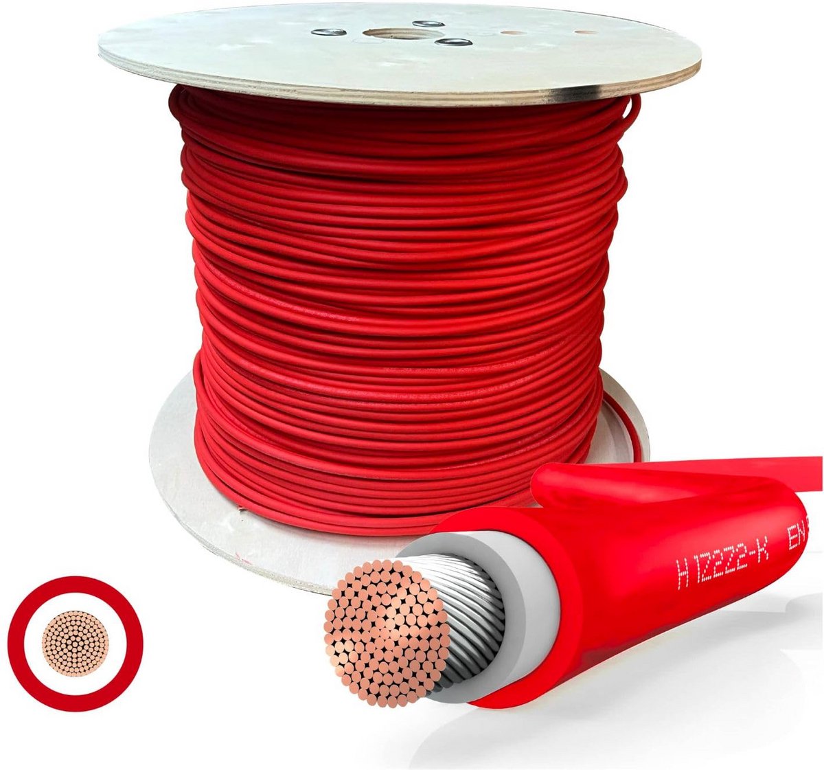 Zonnekabel H1Z2Z2-K 6 mm² per meter - Rood, Zwart, Blauw - UV-bestendig