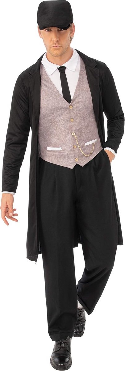 Gangster Kostuum Heren Set Compleet Zwart Outfit