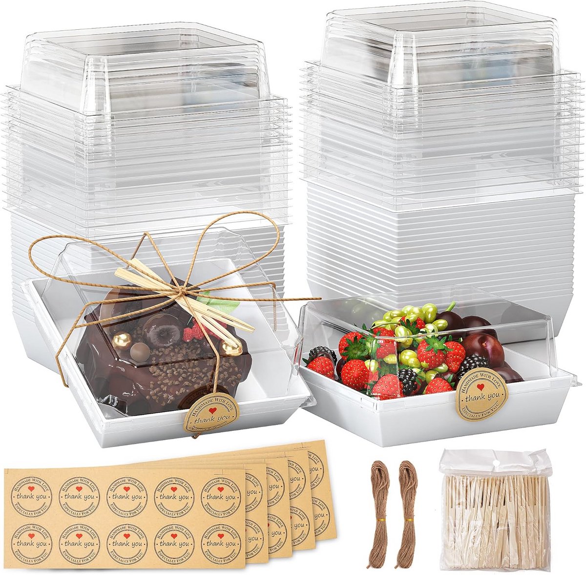 Voordelige Bulk Verpakking Taartdozen voor Gebak en Muffins - Bruin