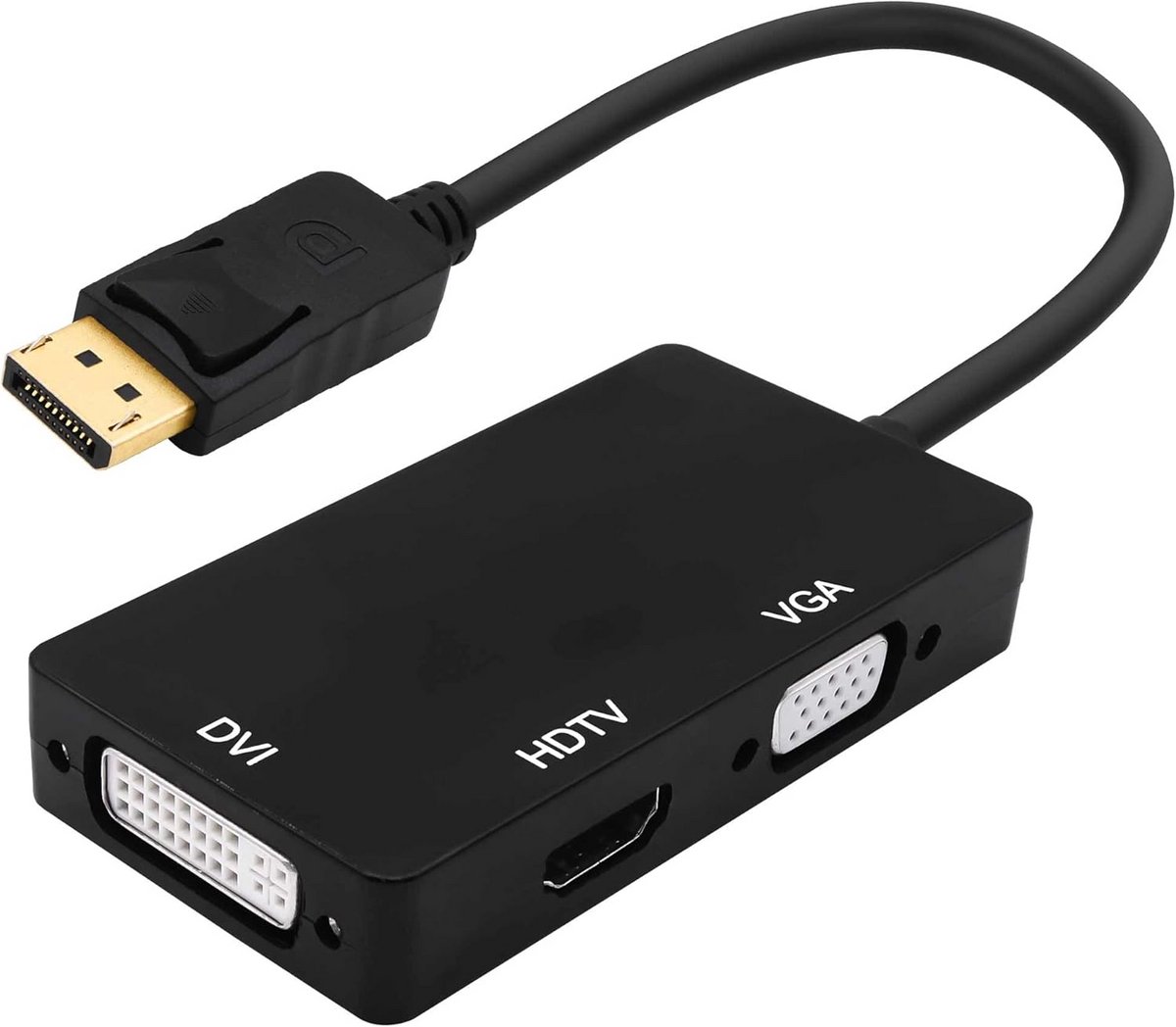 DisplayPort naar HDTV, VGA en DVI Adapter Converter voor PC en Laptop