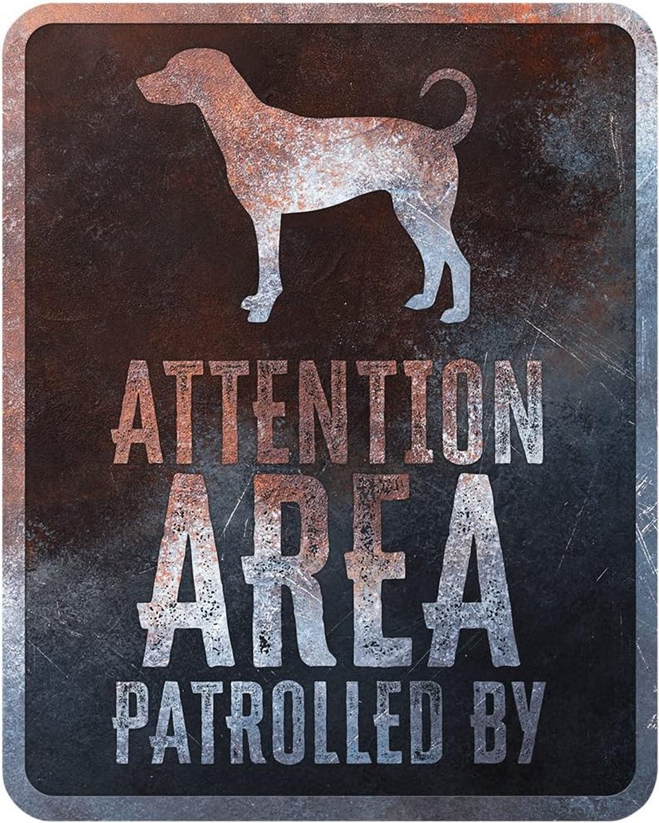 Waarschuwingsbord Hond Dobermann Engels Wees Alert Metalen Huisdier Sign