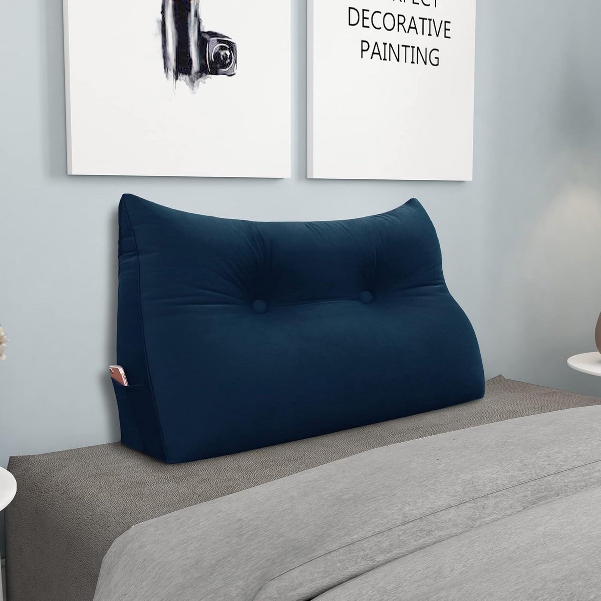 Groot Gestoffeerd Rugkussen voor in Bed of Bank - Afneembare Hoes