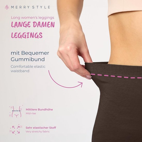Dames Lang Legging Katoen Met Hoge Taille Comfortabel — afbeelding 2