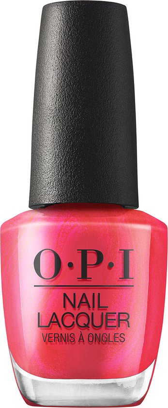 Flesje OPI Nail Lacquer, Pompeii Pink nagellak met zwarte dop.