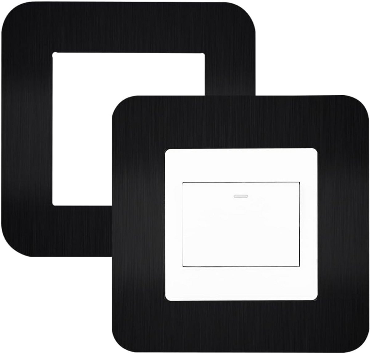 Decoratieve Lichtschakelaar Omranding Set (2 Stuks) Zwart