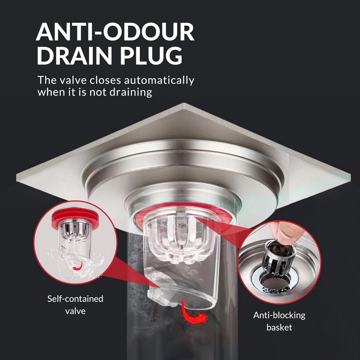 2x Universele Anti-Geur Doucheput Plug met Mandje voor Afvoer