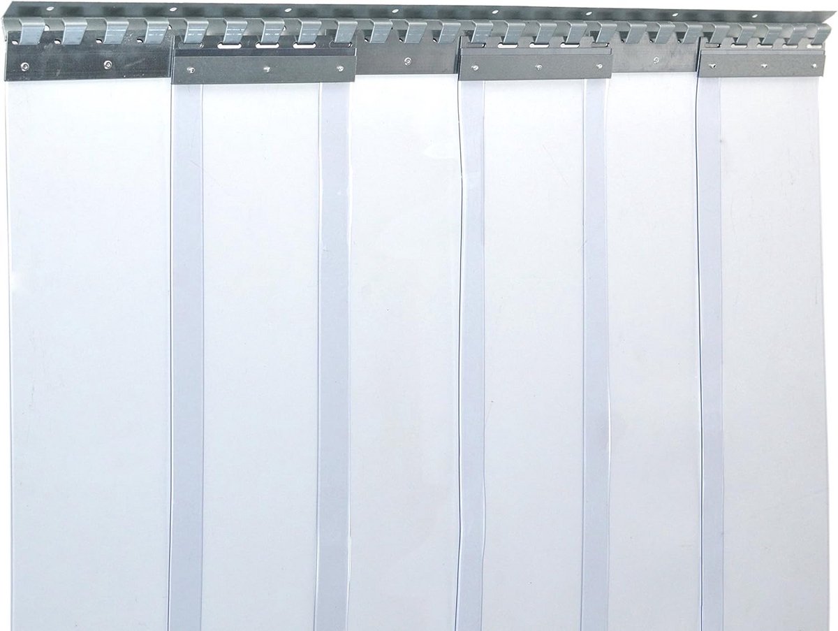 Strokengordijn PVC 2x200mm - 1,50m Hoogte x 1,80m Breed - Voorgemonteerd en Stabiel