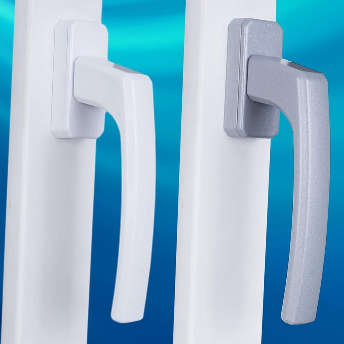 Set van 4 Aluminium Raamklinken RAL 9016 Wit - 35 mm Inclusief Schroeven