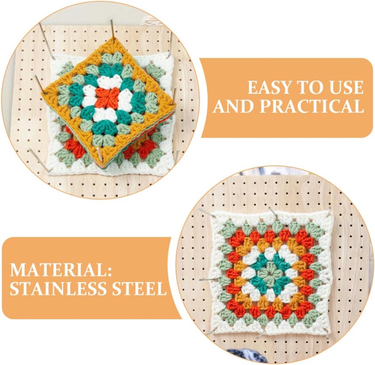 Blocking Pinnen - Stalen Rods - Breiprojecten Fixeren - Roestvrij Staal - 20 Stuks - Zilver