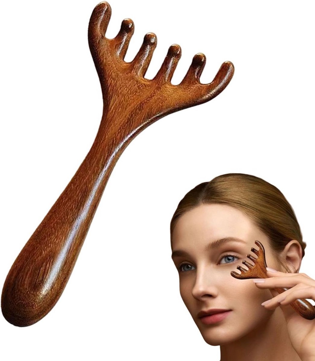 Houten Hoofdhuid Massager voor Stimulatie en Ontspanning