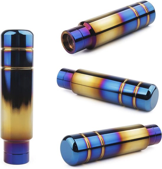 Universele Aluminium Versnellingspookknop 13 cm Blauw Goud met 3 Adapters van Merkloos — afbeelding 2