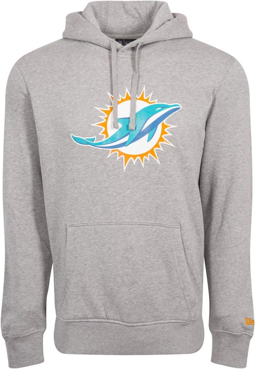 830x1200.jpg Miami Dolphins Team Logo Hoodie Heather Grijs Comfortabele Fleece - Afbeelding 1