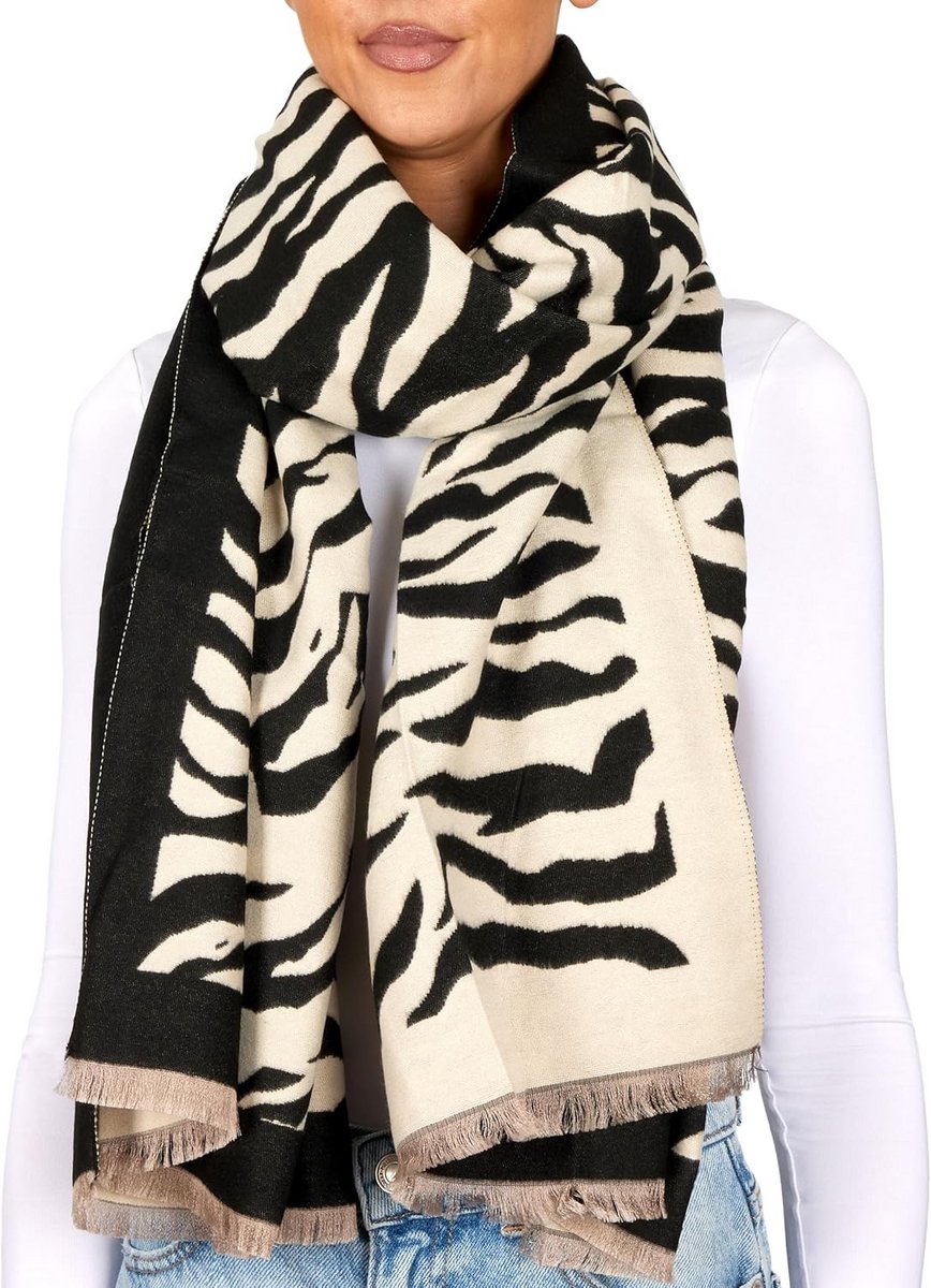 Warme Dames Sjaal met Luipaardprint - Extra Groot en Zacht - Herfst en Winter Accessoire