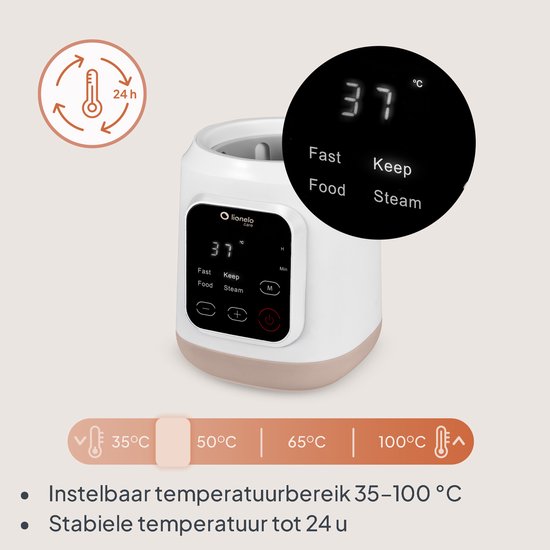 Lionelo ThermUP 3.0 - Baby Flessenwarmer 6in1: Sterilisator, Flesverwarmer, Snel Opwarmen & Ontdooien, Warmhouden 24u, Vloeistoffen en Eten - Flessen - 35-100°C - 400W - BPA-FREE van Merkloos — afbeelding 2