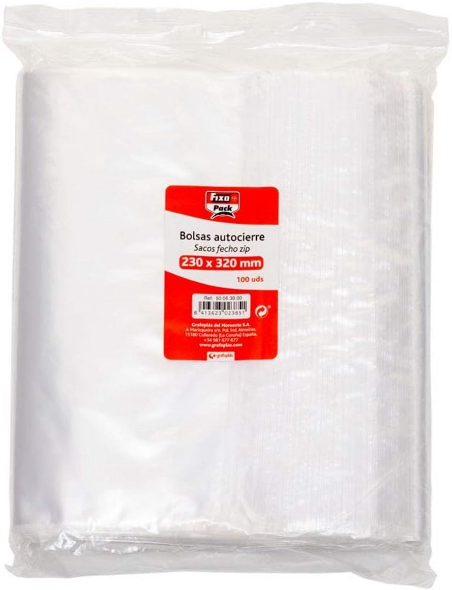 500 Hersluitbare Ziplock Zakken 25 x 35 cm - Sterk en Transparant